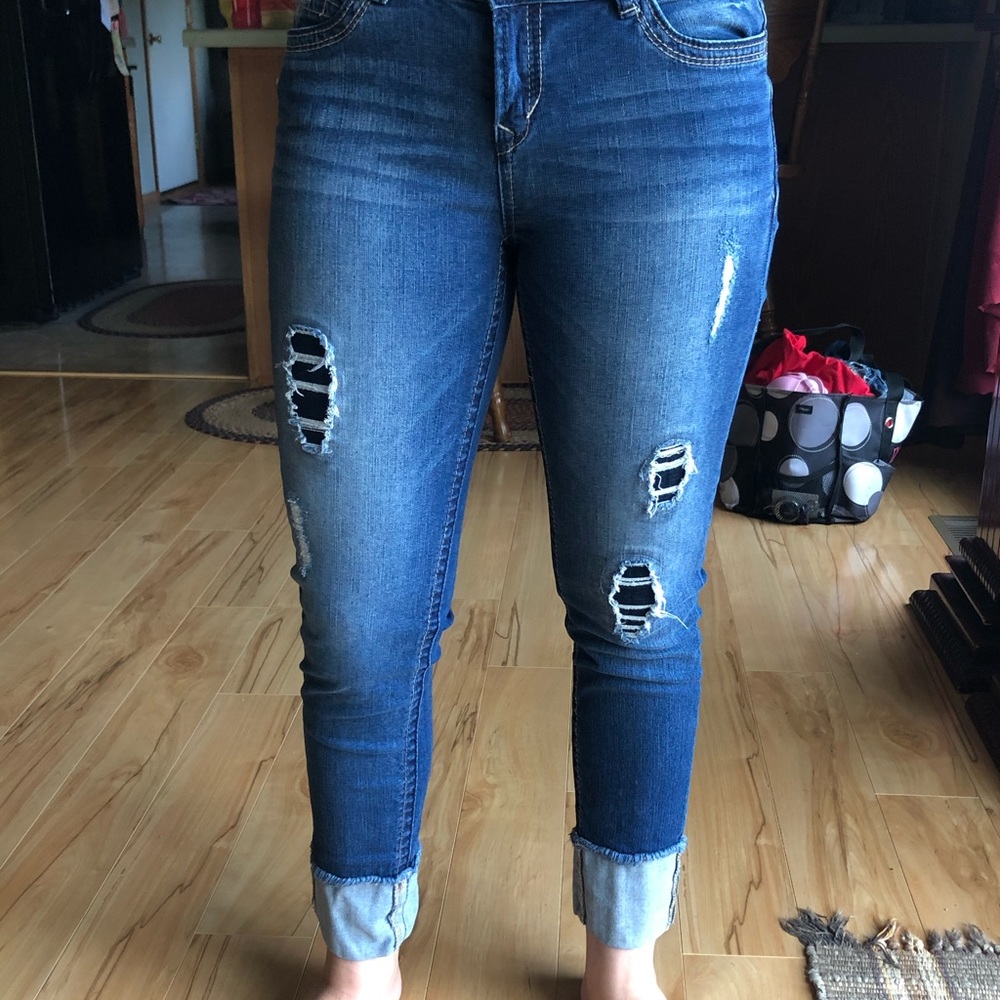 Wallflower brand ripped skinny jeans